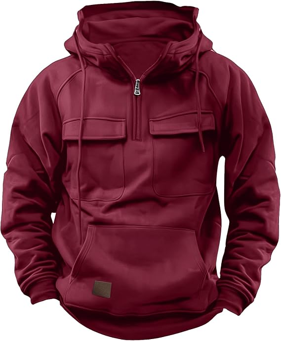Hello MrLin Cargo Hoodies For Men UK Tactical Sweatshirt Zip Up Hoodies Workout Gym Men Fashion Outdoor Work Hoodie Sweatshirts for men