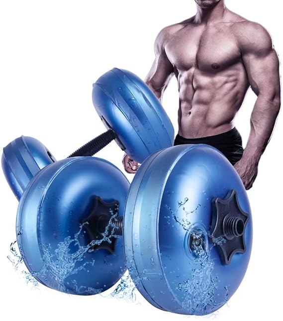 Water Filled Dumbbell Sets, Adjustable Weights 8~20kg, PVC Portable Foldable, For Home And Gym Fitness Exercise Workout Training, Hand Arm Training