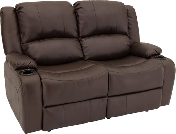 RecPro Charles 58" Powered Double RV Wall Hugger Sofa Chestnut