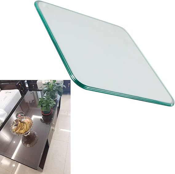 Tempered Glass Table Top Rectangle/Square Transparent Table Surface 8mm Thick Polished Edge, Tempered Glass Protector, With 6 Anti-Slip Pads, For Coffee, Dining Table(30x30cm)