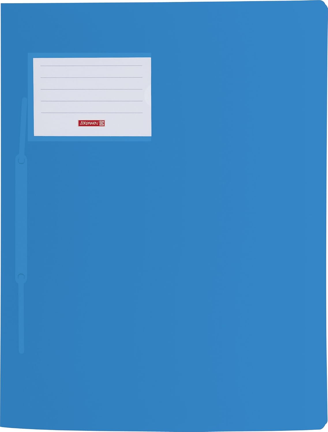 Brunnen Fact 102015033 File Folder A4 Polypropylene with Name Plate and Inside Slip Bag Azure Blue