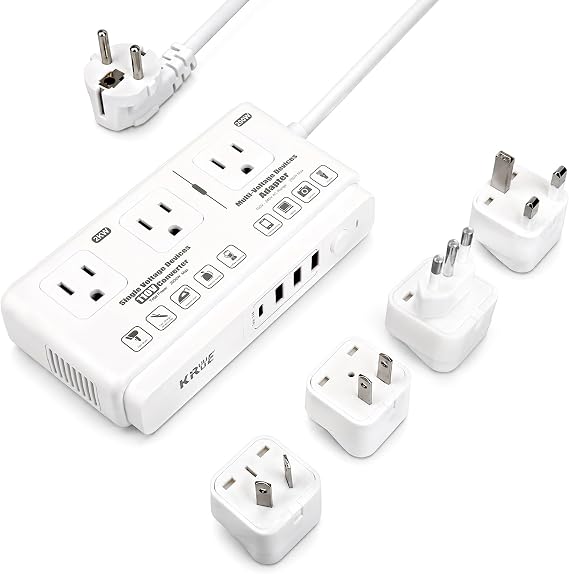 220V to 110V Travel Voltage Converter | International Universal Voltage Converter US to Europe Power Transformer, 2000W Electric Step Down Outlet Converter for EU UK