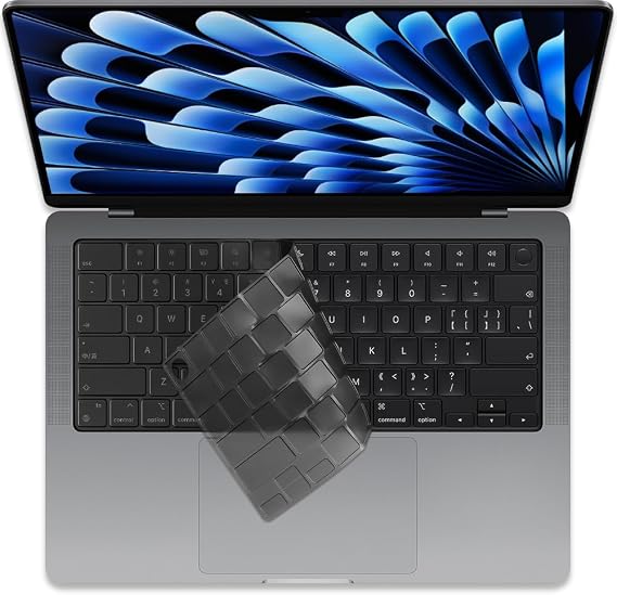 ProElife Keyboard Cover for MacBook Pro 14/16 Inch & Air 13/15 M5 M4, Black