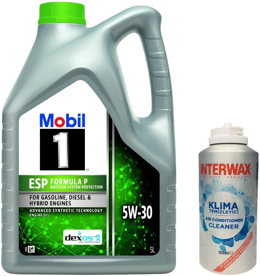 Mobile 1 Esp Formula P 5W30 Engine Oil 5 L  03047 Interwax Air Conditioner Cleaner