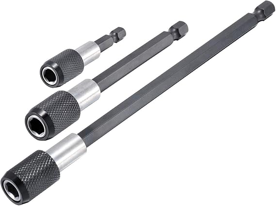 KATUR 60-150mm Screw Bit Holder, Extension Screwdriver Drill Bit Holder, 1/4 Inch Magnetic Hex Extension Chuck Adapter Set for Screws, Nuts, Drill Bit Set, Handheld Driver (60,100,150mm)