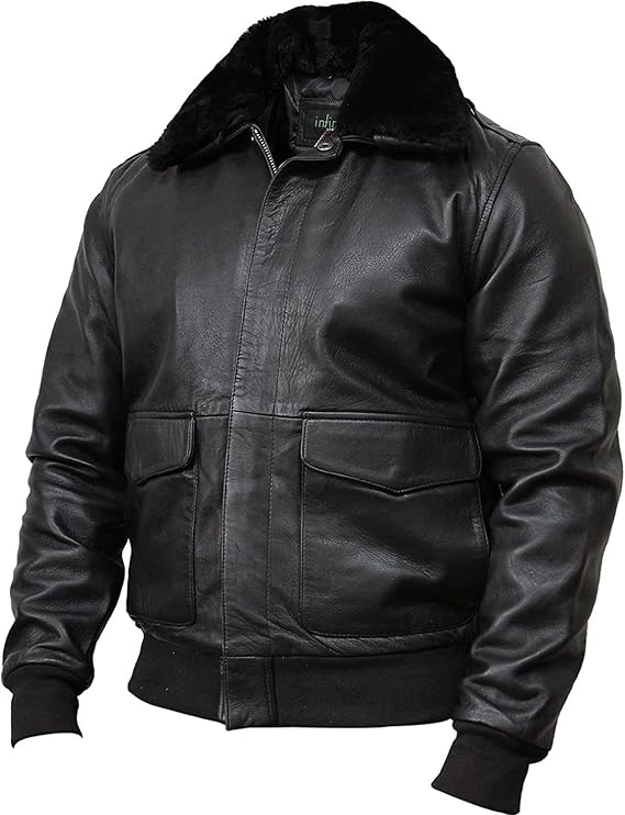 BRANDSLOCK Mens Genuine Harrington Leather Jacket Bomber