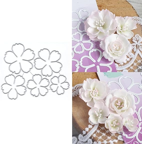 Patchwork Five-Petal Flower Metal Cutting Dies Sets for Card Making