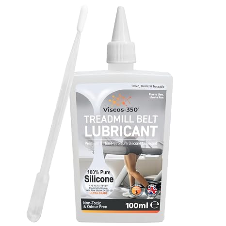 Premium Treadmill Lubricant 100% Pure Silicone Oil 15cm Long Applicator Inc - Made in UK - 100ml