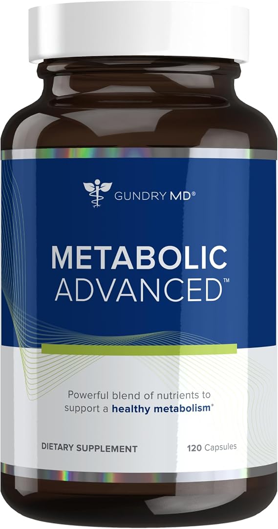Gundry MD Metabolic Advanced Nutrient Blend with Berberine, 60 Servings | Supports Healthy Metabolism, Energy Boosting, Sugar & Artificial Sweetener Free, with Zinc & Chromium, 2 Capsules Daily
