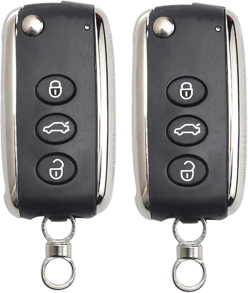 Beefunny New Replacement Uncut Folding Remote Key Shell Case Fob 3 Button for Bentley Continental GT GTC 2006-2010(1)