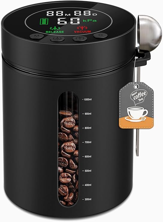 Automatic Vacuum Coffee Canister, 1.3L Coffee Container with LED Display