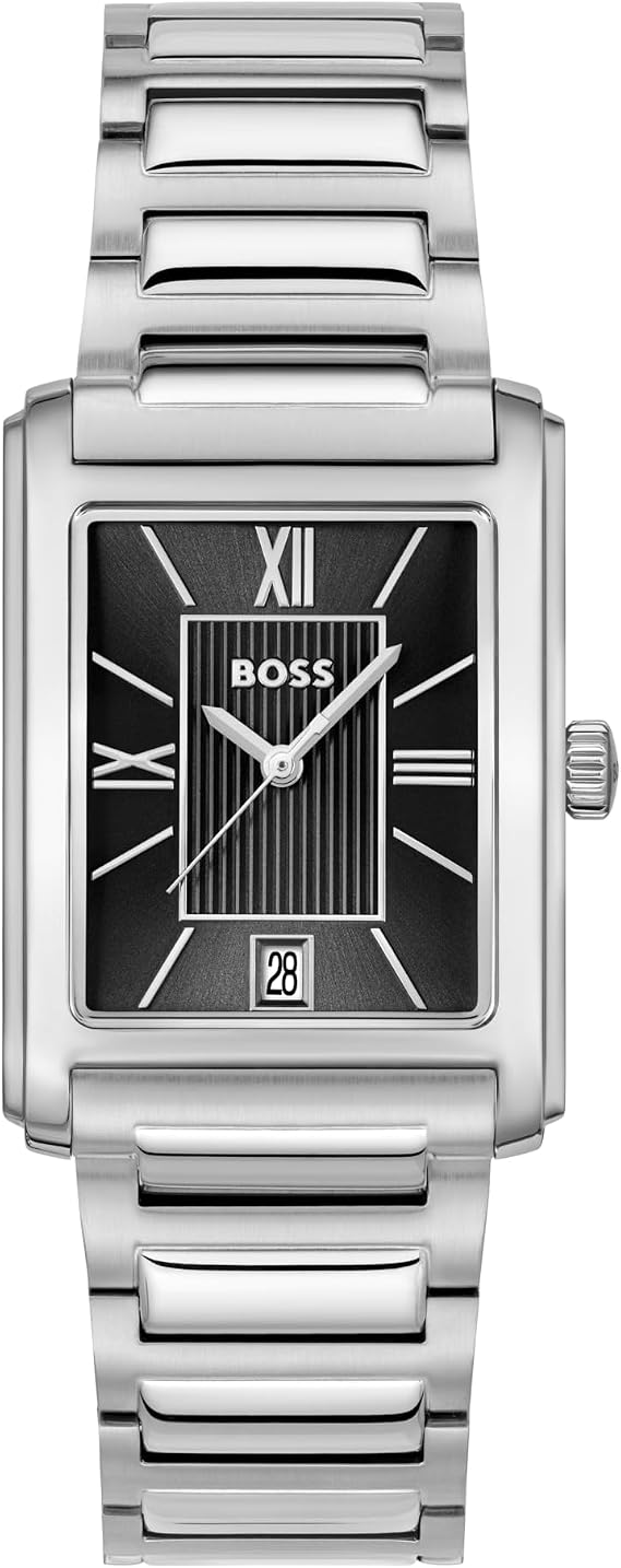 BOSS Principle Dress Collection Three Hand Quartz Movement Watch for Men - Available with Stainless Steel or Leather Bracelet