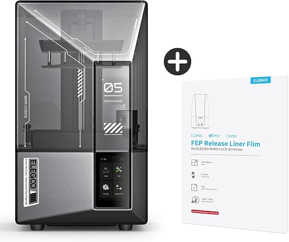 ELEGOO Mars 5 Ultra 9K MSLA Resin 3D Printer and ELEGOO 3 PCS FEP Release Liner Film