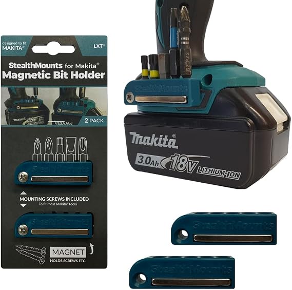 StealthMounts Makita Teal Magnetic Bit Holder | Drill Bit Organizer | Perfect for Makita Drills and Impacts (2 Pack)