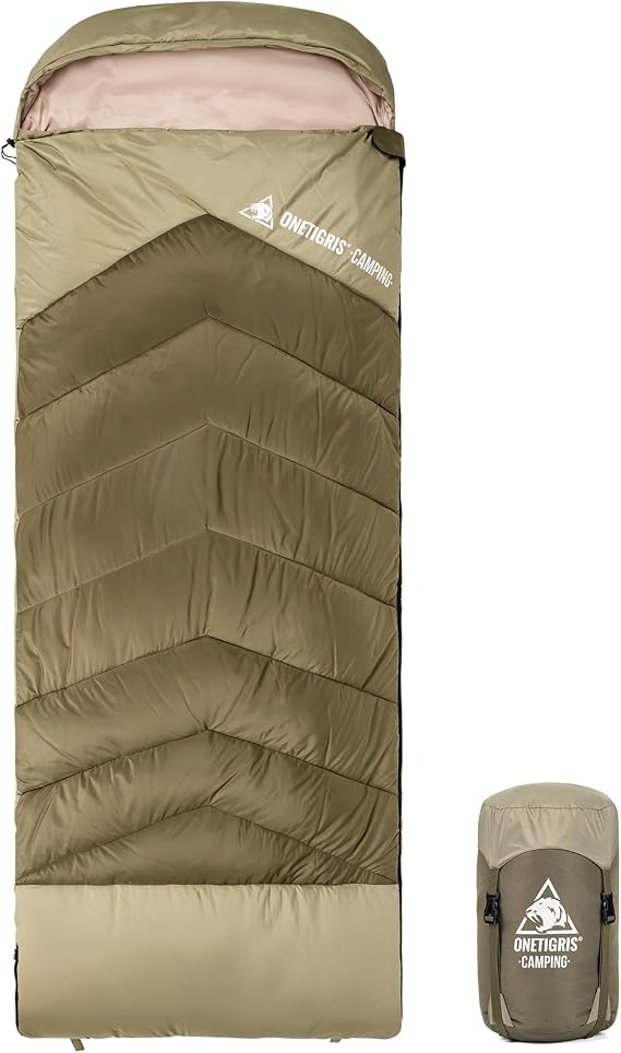 OneTigris Trailnap Sleeping Bag 3 Season Extra-Wide Warm for Camping Backpacking Travel Outdoor Activities