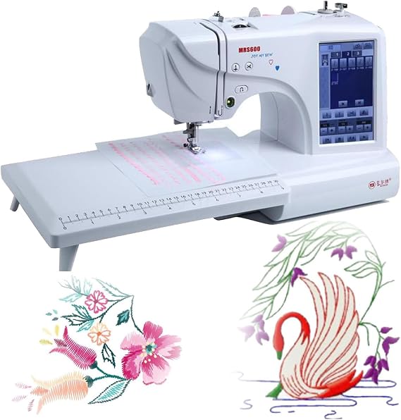 2-in-1 Sewing & Embroidery Machine, Automatic Sewing Machine Electric Embroidery Machine 158 Built-in Designs LCD Touch Screen, 210 Letters, 30 Border Patterns