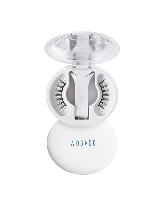 WOSADO [No.17 Ice Black] 21.5mm Magnetic Eyelashes with Applicator Kit, Reusable Magnetic Lashes without Eyeliner, Glue-free False Lashes, Waterproof, Lightweight