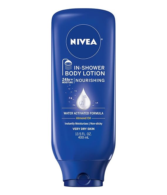 NIVEA Nourishing In Shower Lotion, 24-Hour Body Moisturizer, 13.5 FL OZ
