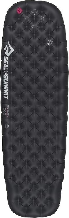 Sea to Summit - Ether Light XT Extreme Insulated Air Sleeping Mat - For Women - Thermolite - Pillow Lock System - Stuff Sack - For Cold Weather Backpacking - Black