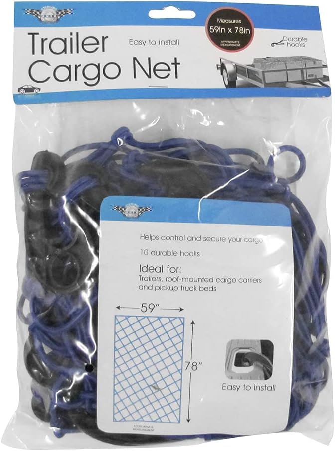 Treasure Gurus Universal Elastic Nylon Bungee Rear Trunk Cargo Net wHooks Stretch Car Truck Bed Tailgate Storage