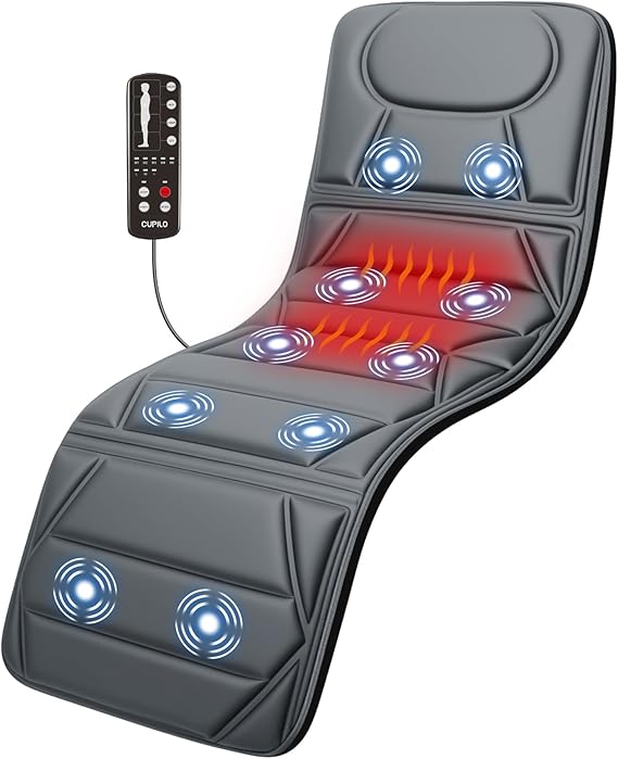 CuPiLo Full Body Massage Mat with Heat, 10 Vibrating Motors Massage Pad | 5 modes and 3 intensities for Back, Lumbar & Legs, Bed Couch & Recliner, Birthday Gifts for Men Women Mom Dad, Seniors, 67"