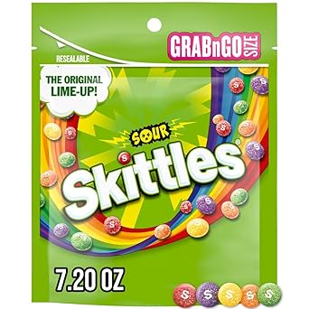 SKITTLES Sours Grab N Go, Sour Candy Mix for Sharing, Traveling, and More 7.2-Ounce Pack of 1