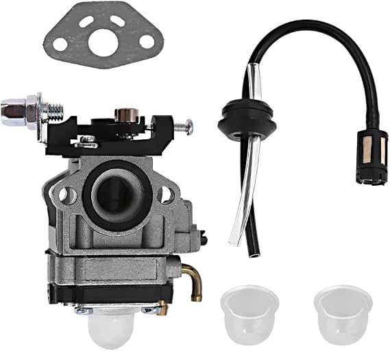 Anshin Walbro WYJ Type Carburetor Compatible Genuine Replacement for Grass Trimmers and Grass Cutters Spacer and Fuel Hose Set with Primary Pump Displacement: 26cc-33cc