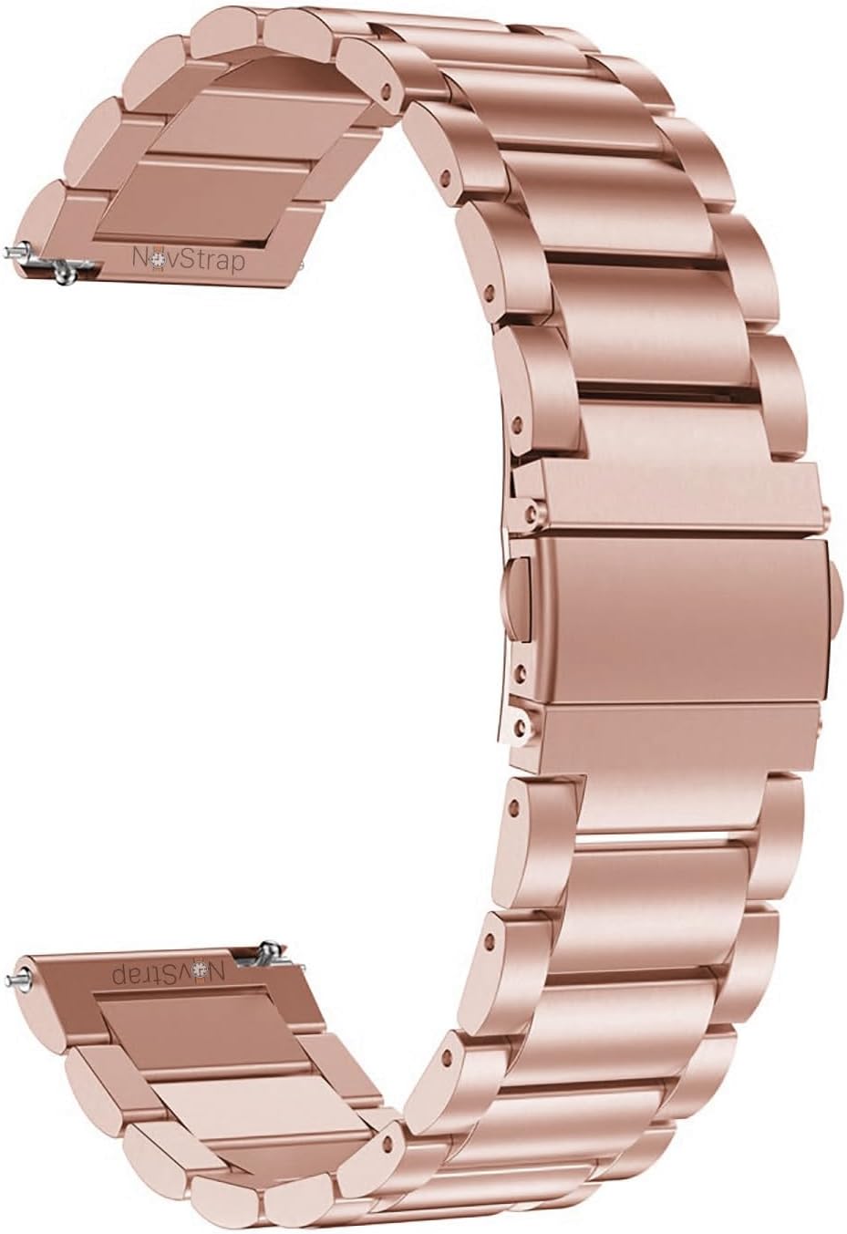 NovStrap Samsung Galaxy Watch 7/6/5/4/FE Series (40mm/44mm) Watch 6/4 Classic (47mm/43mm/42mm) Cord Compatible with Samsung Watch 5 Pro 45mm (20MM) Stainless Steel Metal ROSE GOLD-PINK