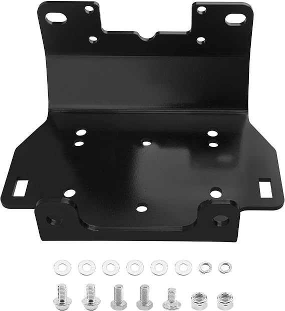Winch Mount Plate Kit Compatible with 2016-2026 Yamaha Grizzly / Kodiak 700 | Heavy Duty Steel, Black, Replaces 101275