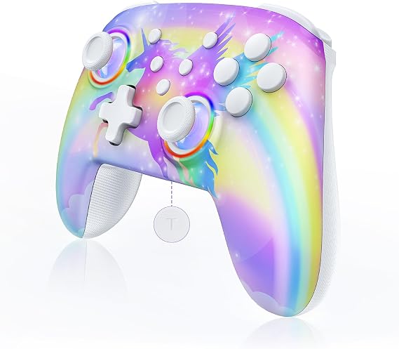 NexiGo Wireless Controller (No Deadzone) for Switch 2 and Switch, Bluetooth Controllers for Nintendo Switch with Vibration, Motion, Turbo and LED Light (Violet Unicorn)