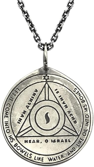 NIGHTCRUZ Key of Solomon Pendant Necklace, The Fourth Pentacle of Saturn