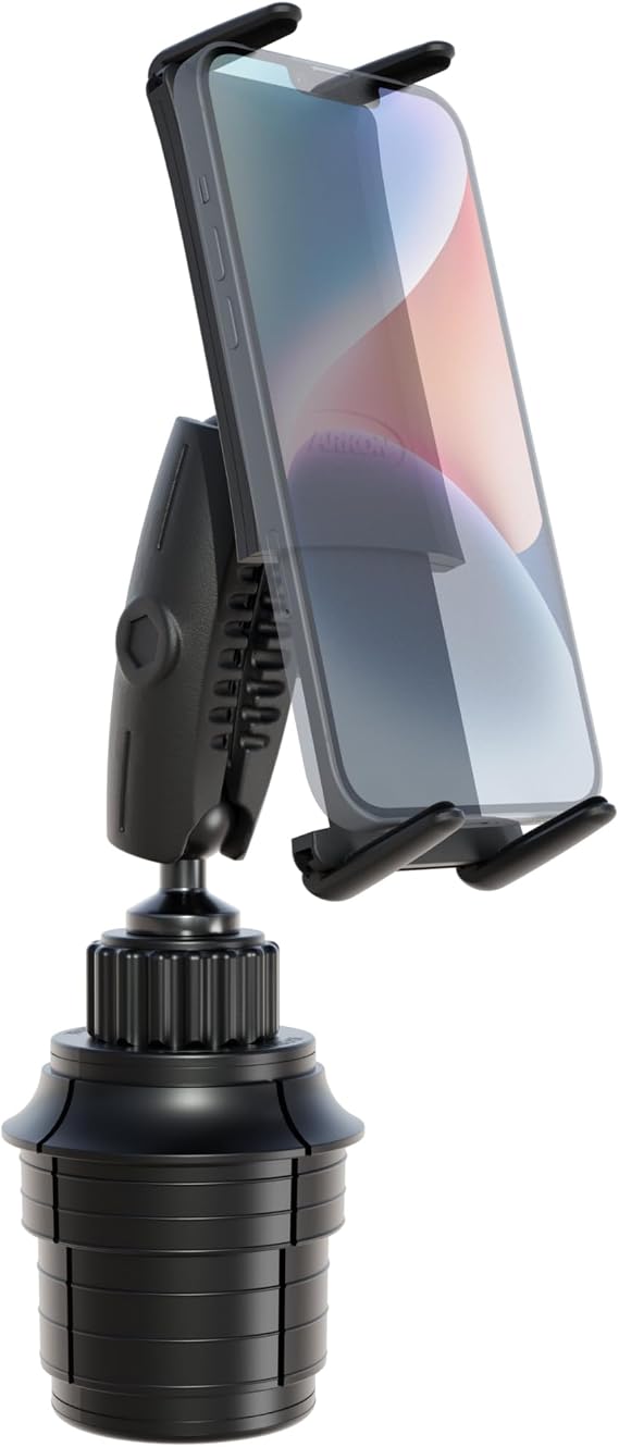 ARKON Mounts Slim-Grip Ultra Car Cup Phone Holder, Adjustable Mount Shaft, Expandable Cup Holder, Compatible with iPhone, Galaxy, Pixel and More