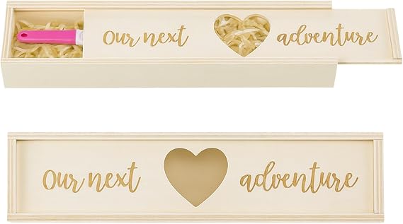 Pregnancy Test Keepsake Box, Wooden Pregnancy Announcement Box Baby Reveal Souvenir Collection Pregnancy Test Gift Box