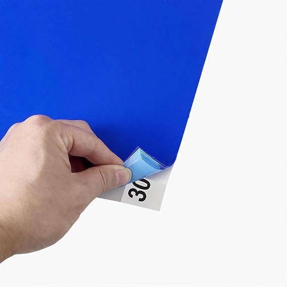 Croing Sticky Mat Tacky Pads Adhesive 17" x 23", 60 Sheets, Total Blue Cleanroom Floor Mats Remove Dirt for Laboratory Construction Hospital Shoes