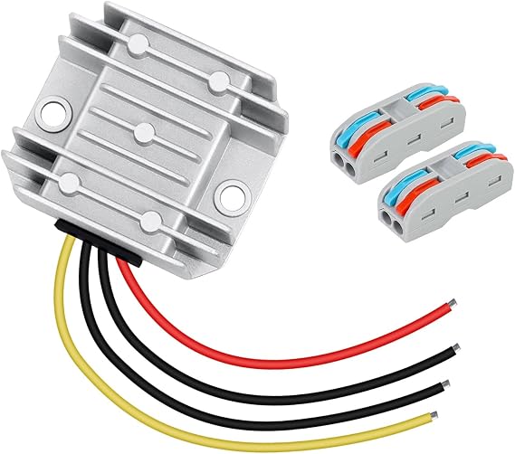 LeMotech DC 12/24v to 5v Converter 5A 25W Step Down Converter Voltage Regulator IP68 Waterproof Transformer for Golf Cart Truck Boat Vehicle