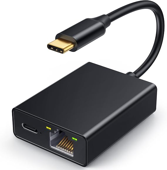 ELECTOP Ethernet Adapter for Chromecast with Google TV, USB Type C to RJ45 Ethernet Network Adapter Compatible with Chromecast HD/4K and More Streaming TV Sticks(Adhesive Tape Included)