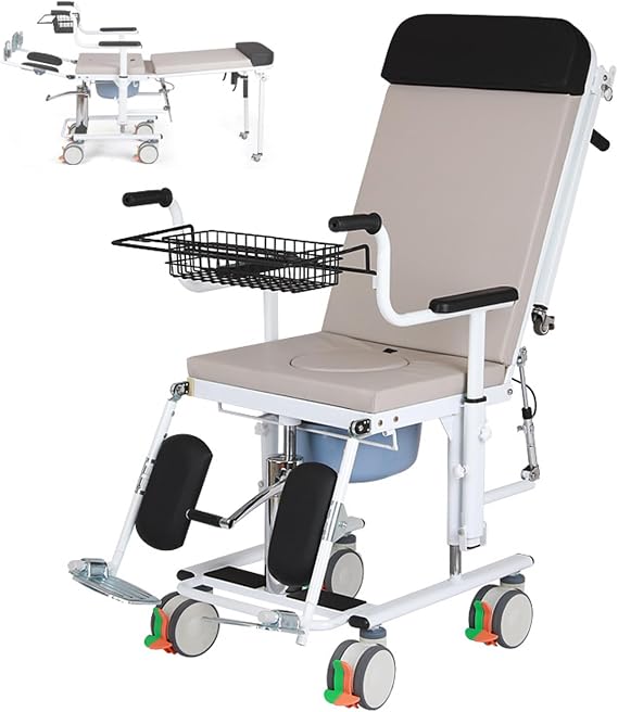 Patient Lift Transfer Chair for Home, 180 Adjustment Patient Lift, Hydraulic Sit to Stand Lift, Portable Patient Lift Transfer Chair, Bathroom Wheelchair, Lifts for Elderly Patients, 440 lbs