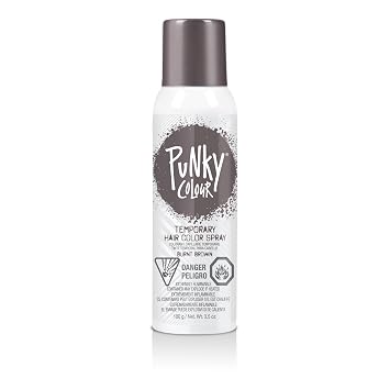 Punky Burnt Brown Temporary Hair Color Spray Instant Rich Brown, Washable & Non-Damaging Hair Spray for Party & Cosplay, 3.5 oz