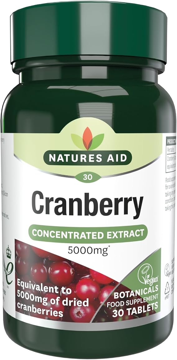 Natures Aid Cranberry 5000mg Supplement – 30 Tablets