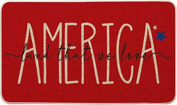 Artoid Mode Stars Patriotic 4th of July Doormat, Memorial Day Home Decor Switch Rug Door Mat Floor Mat for Indoor Outdoor 17x29 Inch