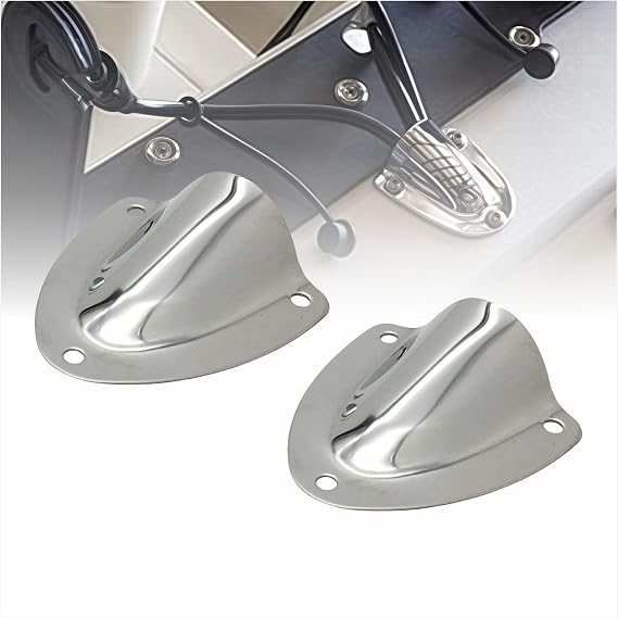 Stainless Steel Wire Cable Hole Ventilator Cover Clam Shell Vent for Marine Boat, Small Size : 1-5/8" x 1-3/4", Large Size: 2-1/4" x 2-3/16" Optional