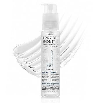GIOVANNI ECO CHIC Frizz Be Gone - Super Smoothing Anti-Frizz Hair Serum, Adds Shine, Seals in Color, Infused with Natural Botanical Ingredients, Salon Quality, No Parabens - 2.75 oz (1 Pack)