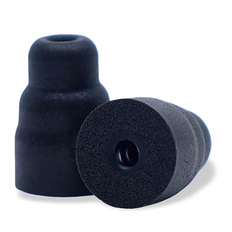 Plugfones Replacement Ear Plugs - 29 (dB) NRR Certified ComfortTiered Foam Tips for in-Ear Earplug Earbuds - Compatible with Plugfones - Noise-Reducing, Comfortable & Durable - 5 Pairs/10-Pack, Black
