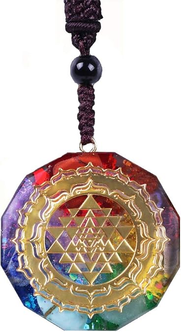 Orgonite Pendant Sri Yantra Necklace Sacred Geometry Chakra Energy Necklace Meditation Jewelry