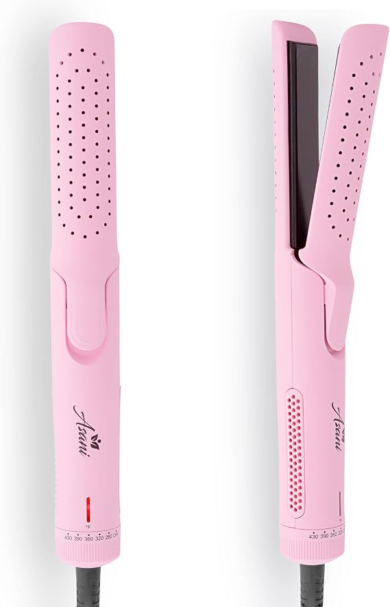Asani 360 Airflow Styler, 2-in-1 Curling Wand and Hair Straightener, Pink