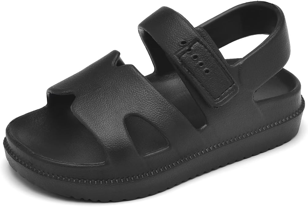 Cubufly Toddler Boys Girls Sandals Buckle Adjustable Eva Water Summer Shoes with Hook Loop Back Strap