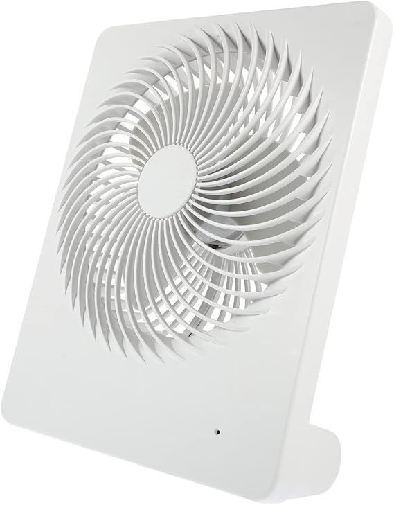NUOBESTY Portable USB Battery Rechargeable Desk Fan Angle Fan for Home Office Travel Low Noise Construction White
