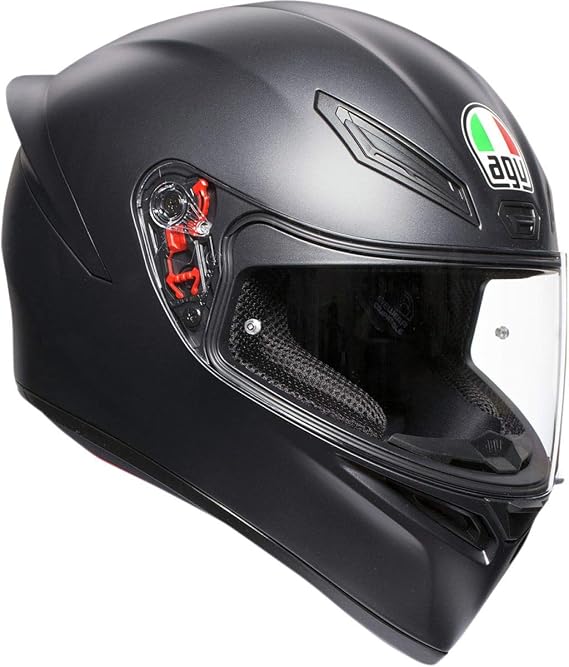 AGV 0101-11757 Unisex-Adult Full Face K-1 Motorcycle Helmet (Matte Black, Small)