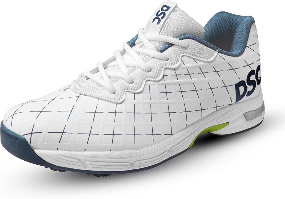 DSC Biffer 22 Cricket Shoes for Mens & Boys | Rubber Outsole | Non-Slip Sole | Sport Shoes, Training, Cricket Shoe Grey Size: 9 UK/ 10 US/ 43 EU