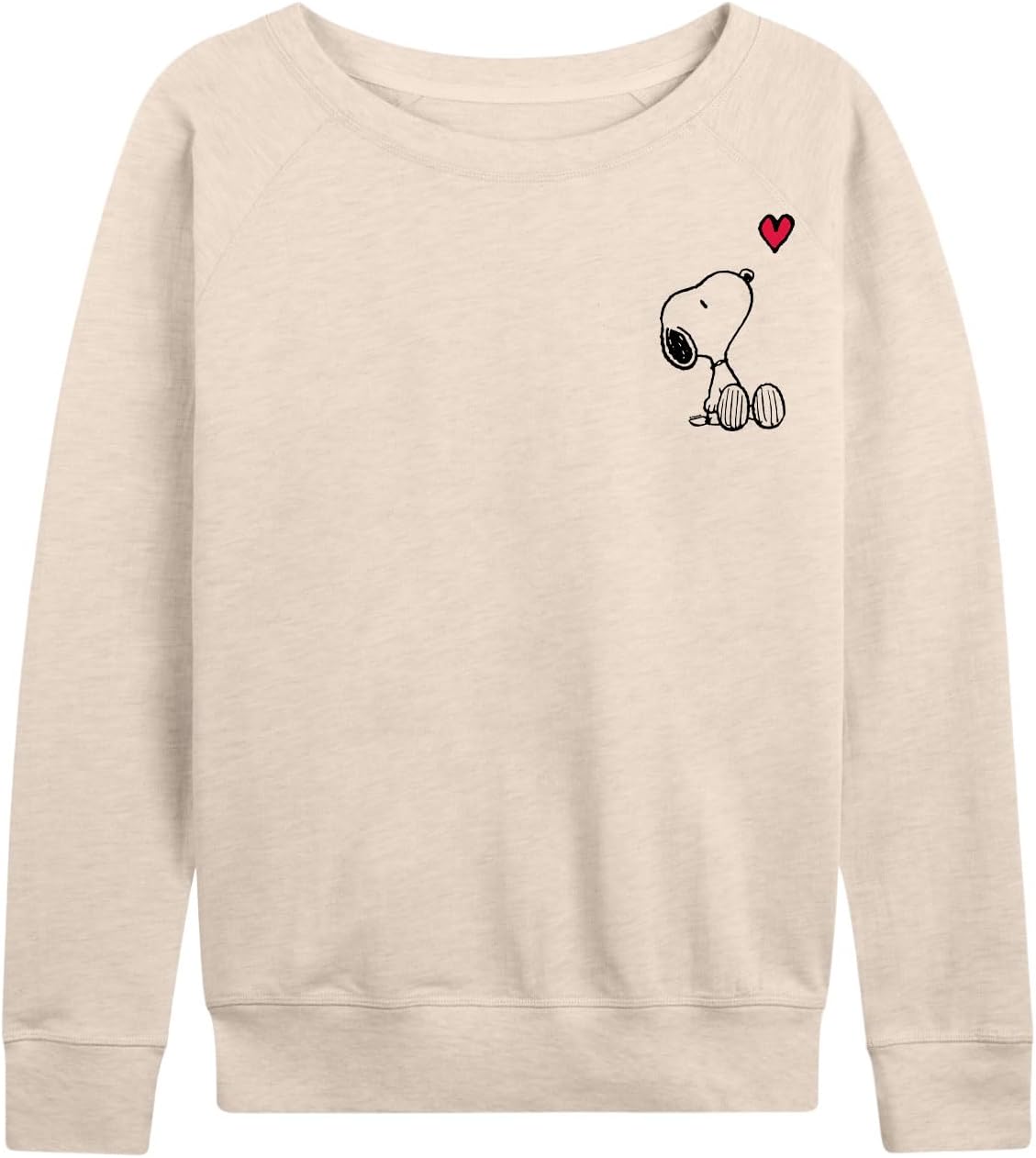 HYBRID APPAREL - Peanuts - Valentines Peanuts Snoopy Heart - Womens Lightweight French Terry Pullover